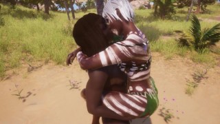 beauty black lesbian kissing wild