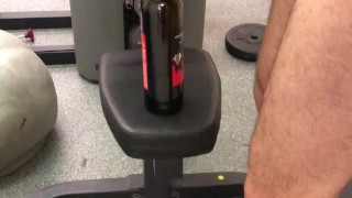 I FUCKED MYSELF with a Bottle of Wine I found in the GYM ** HUGE CUMSHOT **