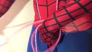 COCK and BALL ROPE BONDAGE TORTURE ** HORNY SPIDER-MAN **