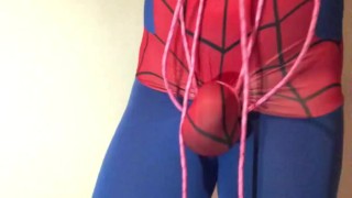 COCK and BALL ROPE BONDAGE TORTURE ** HORNY SPIDER-MAN **