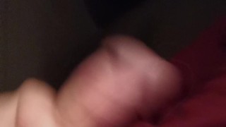 Stroking my big dick. 