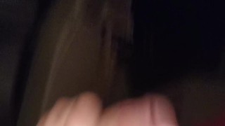 Stroking my big dick. 