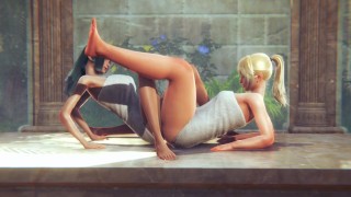 lesbian relaxing at sauna