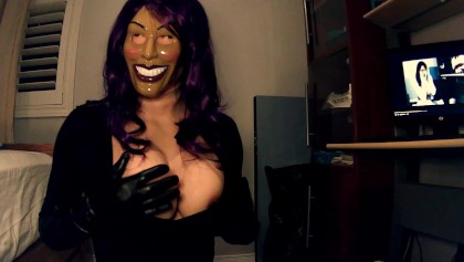 Sheli Fuck - Purple Sheli Pt2! Double Masked Girl Puts on Her Leather Gloves and Plays  With Her Huge Rubber Tits! - Free Porn Videos - YouPorn