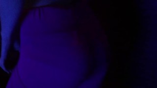 Sexy girl shows striptease in the solarium
