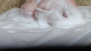 Bath time with a little titty play