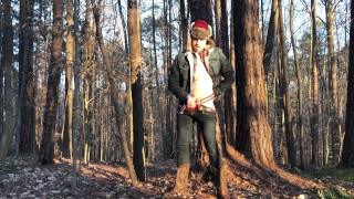 19 year old Jesse Gold jerks off in the woods in cowboy boots, denim, and flannel
