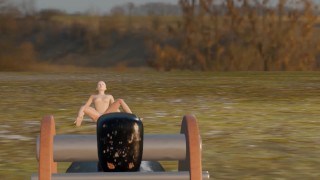 se masturba com brinquedo atirado por canhão