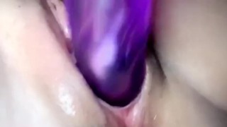 Cums on big toy 