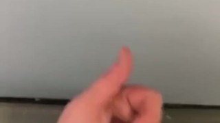 Sitting on the public toilet wanking my cock with big cumshot 