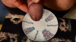 Delicious cum from a plate