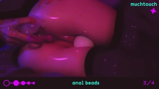 ♡ ANIME-GIRL PLAY WITH ANAL BEADS ♡