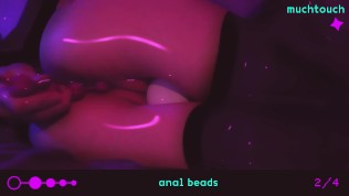 ♡ Anime-girl Play With Anal Beads ♡ 