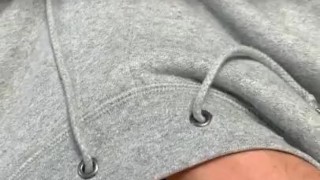 日本人のパンツ越しオナニー。我慢汁が染みて糸を引く。パンツ内射精