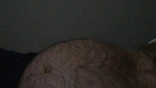 pregnant man with hairy belly in labor.