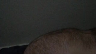 pregnant man with hairy belly in labor.