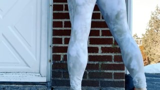 Pee Desperation outside after working out