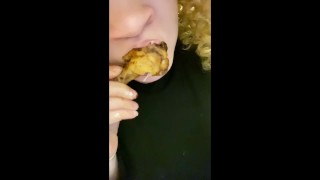 BBW eating more chicken with chatter here and there (ASMR FAIL) 