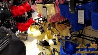 Public upskirt sexy panties in mall