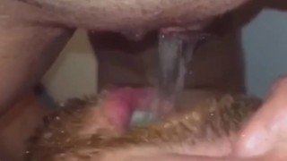 Compilation of 14 vids w/ Wife pissing & farting solo & cross streaming & pissing in husbands mouth.