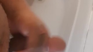 Black Cock Shower Stroking