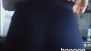 Slutty Tiktok BBW ass putting on tight leggings