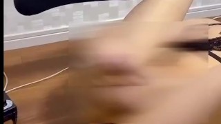 Crossdresser sissy dildo solo play