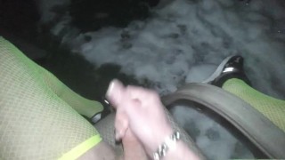 Sexy crossdresser blows huge load.Huge.