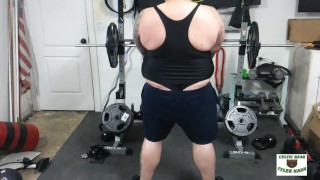 Beefy chubby bear Tyler Nash gets a good leg and booty workout then massages his prostate