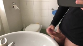 Teen Playing With Lube on His Big Thick Uncut Dick