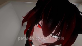 Red Head Bath Time Takes Off Top Neko Seduce Hentai POV Lap Dance
