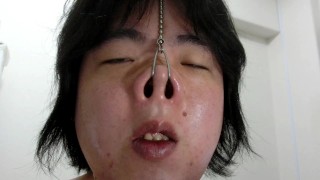 Nose hook masturbation2