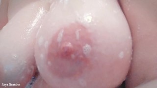 Boob Tease - Naked Natural Boobs Tease. Bathroom pleasure. Close Up. - Free Porn Videos  - YouPorn