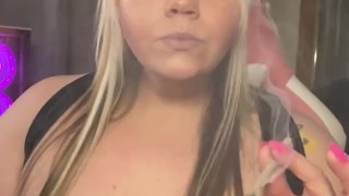 Busty Bbw smoking slow-mo in corset!