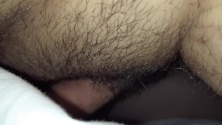 Sneaking in a hand job followed by a creampie 