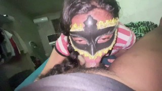 Inigualable mamada de mi novia, nacio para eso, me corro en su boca y se traga mi semen