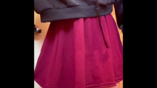 ふたなり私服女子〇生がトイレで気持ちよくオナニーしているところを盗撮！