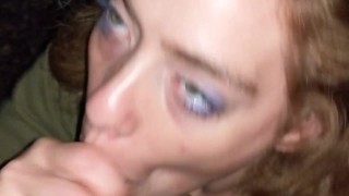 Sorority Leader Sucks Cock after Party on College Quad