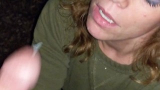 Sorority Leader Sucks Cock after Party on College Quad