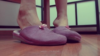 Nude feet and slippers