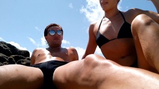 deep throat in public beach "real risky" blowjob sloopy , summer hot! -aprilbigass-
