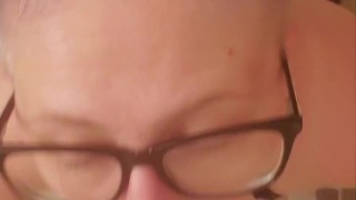 POV Blow Job & Titty Fuck on Dildo in school Girl Skirt