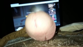 Hard Cock Throbbing and Twitching with Precum