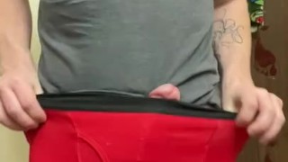 Slow motion pulling down my boxers