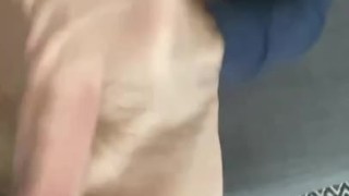 Horny morning cumming. Big dick married straight guy jerks off while wife chatting to neighbour