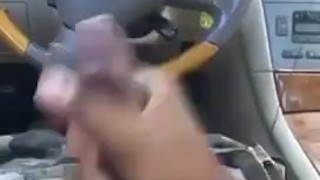 Jacking off my bbc in the car tease 