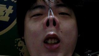 Nose hook masturbation3