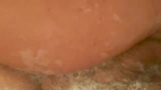 Washing my VERY hairy BBW pussy!