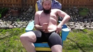 Pissing on my self like a fountain and cumming on my spandex beiefs