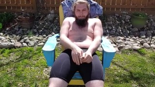 Pissing on my self like a fountain and cumming on my spandex beiefs